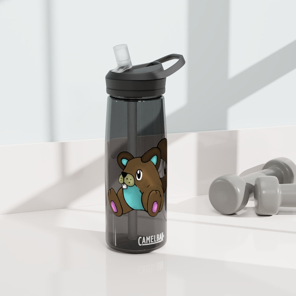 Personalized CamelBak Eddy® water bottle in 20oz and 25oz sizes, made from durable Tritan™ material, featuring a spill-proof biting valve.